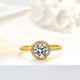 thumbnail image 3 of Anillo de plata S925 Diamante de lujo redondo bolsa 1 quilate 6,5 mm anillo femenino Seiko plateado 14K moissanite, 3 of 5