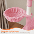 thumbnail image 6 of Alden Design 63″H Multi Level Cat Tree Condo with Basket & Hammock & Scratching Post for Small/Medium Cats, Pink, 6 of 9