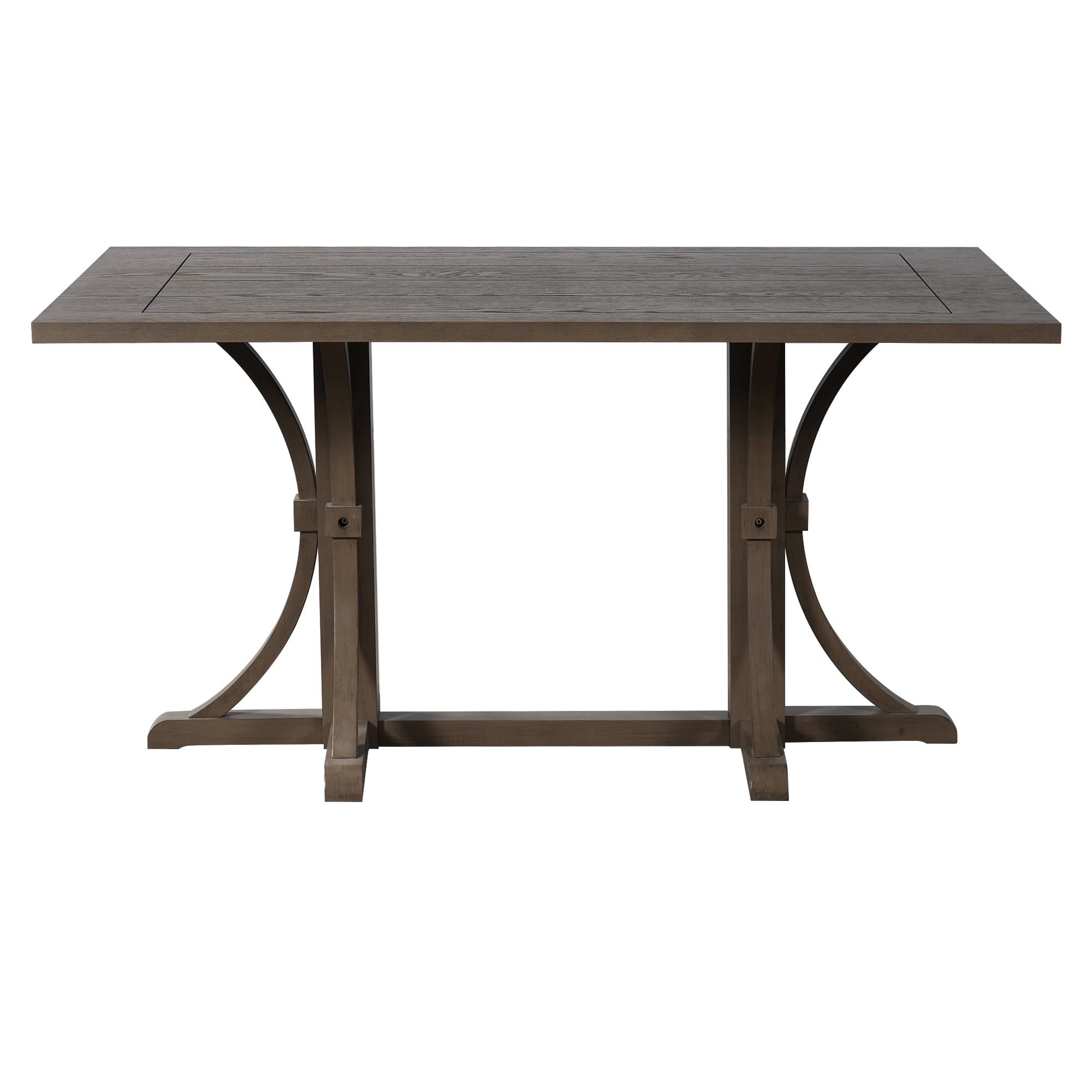 Euroco 60 Inch Farmhouse Dining Table for 6, Solid Wood Dining Room Table Kitchen Table with Trestle Base & Curved Legs for Living Room,Home Office,Espresso