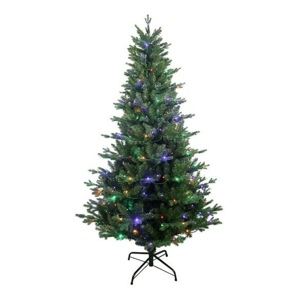 Kurt Adler 6-Foot Pre-Lit Jackson Pine Artificial Christmas Tree, Multicolored Lights