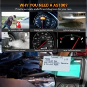 ANCEL AS100 OBD2 Scanner Engine Code Reader Car Diagnostic Tool Free Update Automotive Detectctor Check Engine Light Turn off Analyzer Auto Code Reader ODB 2 Car Diagnostic Tool