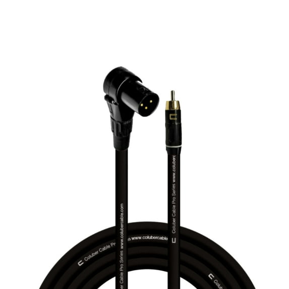 Coluber Cable Balanced Right Angle XLR Male to RCA Male Pro 3-Pin Connector