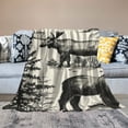thumbnail image 2 of Orinice Bear Moose Woodland Warm Lightweight Blanket Soft Fleece Blankets Throw Blanket for All Seasons 50x60in, 2 of 6