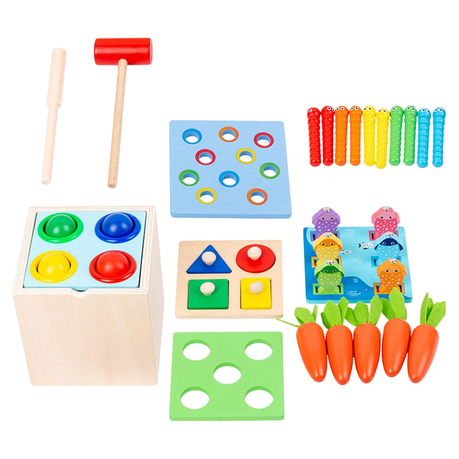 Learning Resources Banco De Golpes De Corral – Martillo Y 5 Clavijas, 18M+, Juguete Montessori