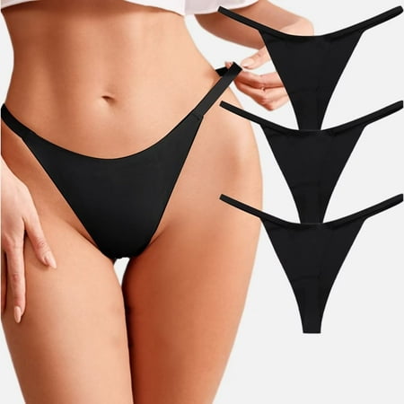 

Seamless Thongs Women Underwear Stretch G-String Sexy No Show Panties 3 Pack S-XL