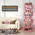 thumbnail image 2 of Aheaplus Rotating Shoe Rack Tower, 7-Tier Spinning Shoe Rack 360 Revolving Shoe Rack Organizer for Closet, Display Round Storage Carousel Shoes Closet Organization, Pink, 2 of 7