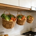 thumbnail image 4 of 3Pack Wall Hanging Baskets Space Saving Multifunctional for Onion Magazines Fruits Decorative Hanging Basket Bin Fruits Vegetables Holder Hanging Storage Basket 3 Traceless Hooks, 4 of 9