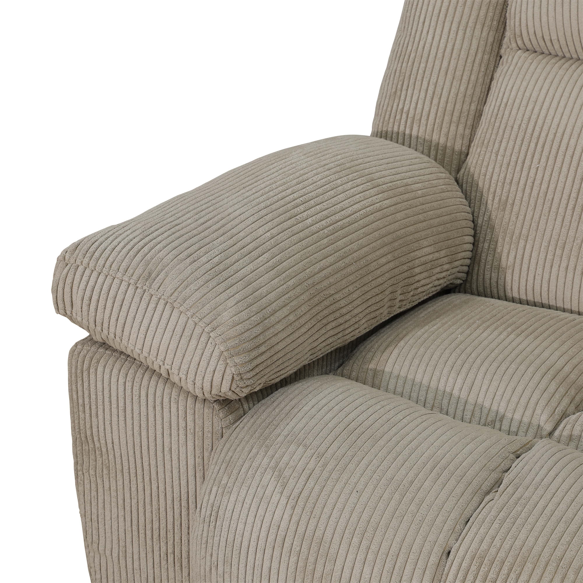 Aukfa 3-Piece Recliner Sofa Set - 43" Oversized Recliner Overstuffed Armchair for Living Room, Corduroy, Beige