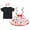 Black + Red, variant on IBTOM CASTLE Toddler Baby Girls Mouse Birthday Outfit Short Sleeve Pullover T-shirt Suspender Skirt with Headband Cake Smash Casual Outfits 2-3 Years Pink