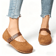 thumbnail image 4 of Women's Faux Suede Mary Jane Flats, Adjustable Buckle Strap Leopard Print Casual Shoes, 4 of 6