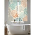 thumbnail image 5 of Coastal Turquoise Sheer Curtains 72 Inch Length 2 Panels Set, Ocean Coral Starfish Shell Modern Sea Voile Window Treatment Rod Pocket Curtains Sheers Drapes for Bedroom/Living Room/Kitchen 52"x72"x2, 5 of 7