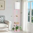 thumbnail image 3 of 63" Shelf Floor Lamp Modern Pink Standing Lamp with 3 Color Temperature Bulb Lamps for Living Room Bedroom, 3 of 7