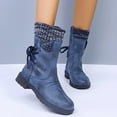 thumbnail image 5 of Hvyesh Womens Boots Womens Shoes Fashion Retro Western Boots Casual Warm Low Heels Mid-Calf Boots, 5 of 7