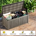 thumbnail image 5 of fazzn 120 Gallon Resin Deck Box Outdoor Indoor Waterproof Storage Box for Patio Furniture Pool Accessories Storage for Cushion Garden Tools (Brown), 5 of 7
