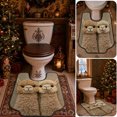 thumbnail image 5 of Sruoe Toilet Rug U Shaped 16x20 Inch, Double Alpaca Print U‑Cut Microfiber Floor Mat, U-Shaped Contoured Toilet Rugs for Bathroom, Non‑Slip Bathroom Decor Rug for Toilet Base Home Decor, 5 of 9