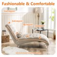 thumbnail image 4 of HOMEFUN Beige Modern Tufted Velvet Chaise Lounge for Living Room with 1-Bolster Pillow and solid Acrylic legs, 4 of 6