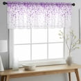 thumbnail image 2 of Purple Polka Dot Valance Curtains for Kitchen/Living Room/Bathroom/Bedroom Window, Rod Pocket Small Topper Half Short Window Curtains Voile Sheer Scarf, Abstract Modern Art Dots Watercolor 60"x18", 2 of 8