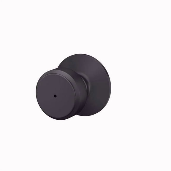 Schlage Bowery Bed and Bath Knob Antique Style - Privacy Door Knob - Matte Black, Right Hand