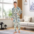 thumbnail image 6 of FORMRS Onesies Pajama for Adults Unisex Hoodie Winter Jumpsuit One Piece Sleepwear, Sizes S-2XL, Blue Floral Pattern, 6 of 7