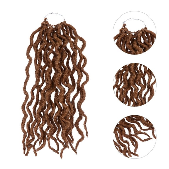 LEORX fiber hair Nu Locs crochet hair locs High temperature silk Light Brown 1Pcs for women washable daily life
