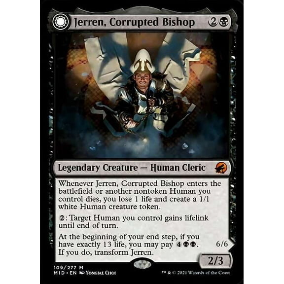 MtG Innistrad: Midnight Hunt Mythic Rare Jerren, Corrupted Bishop // Ormendahl, the Corrupter (Foil)