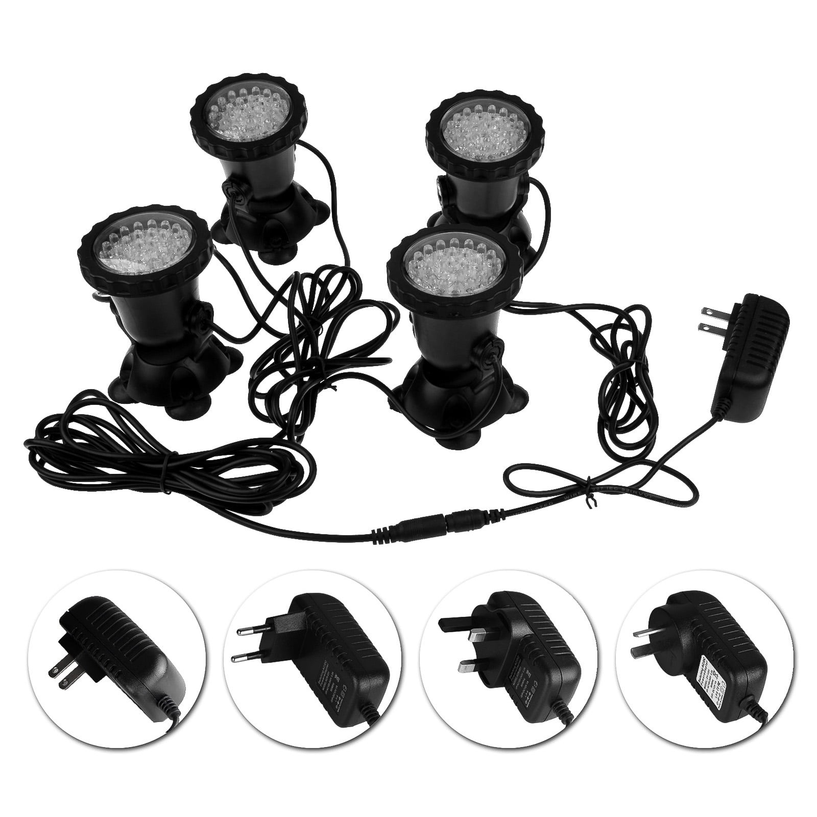 4pcs Multicolor RGB 36 LED Underwater Spot Light Aquarium Light IP68