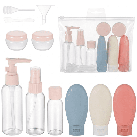 ROSEXIXI 11Pcs Travel Bottles Leak Proof Silicone Refillable Containers for Shampoo Lotion Carry On
