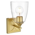 thumbnail image 3 of Living District Harris 1-Light Iron & Glass Bath Sconce in Brass/Clear, 3 of 6