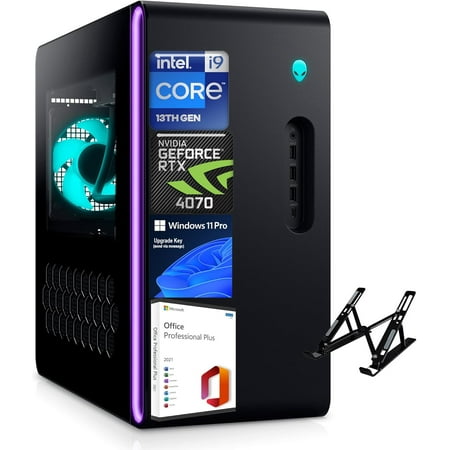 Alienware Aurora R16 Gaming Desktop PC, Intel Core i9-13900F, NVIDIA GeForce RTX 4070, 32GB DDR5 RAM, 1TB SSD, 2TB HDD, Wi-Fi 6E, Windows 11 Pro & Microsoft Office Lifetime License