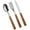 Yellow wood, variant on SHELLTON 3 Pack Wooden Handle Stainless Steel Cutlery Set Forks Spoons Knives Flatware Set