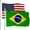 USA   Brazil, variant on Combo Pack: USA American Flag 3x5 Ft 75D Printed Stars & Australia (Australian) Flag 3x5 Ft 75D Printed