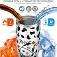thumbnail image 4 of 1pc dairy cow 30oz Tumbler with Straw & Handle - Insulated Stainless Steel Cup | Holiday Gift for Man Women (Christmas, Valentine's, Birthday), 4 of 7