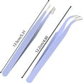 thumbnail image 7 of EXLEAF 2026 New Lash Tweezers, Pack of 2 Stainless Steel Tweezers for Eyelash Extensions | Straight and Curved Tip Eyelash Tweezers | False Lash Application Tools (Pack of 2, Purple), 7 of 7