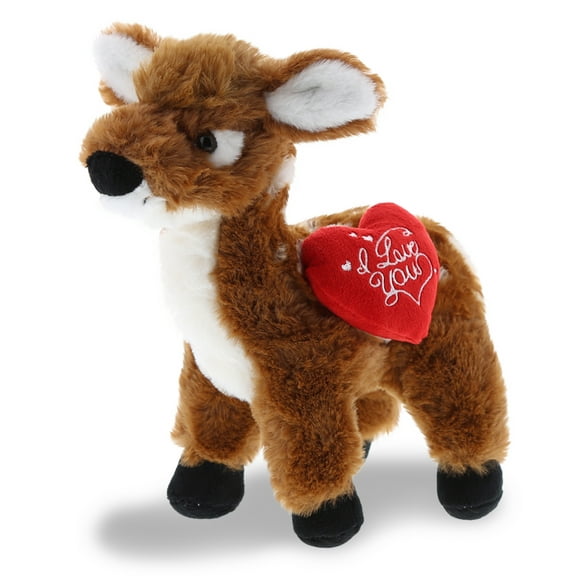 DolliBu I Love You Heart Standing Deer Small Plush - 10 inches