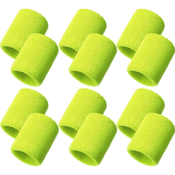 GHSDFBB 12 Pack Sweatbands Sports Wristband Cotton Sweat Band for Men and Women, Good for Tennis, Basketball, Running, Gym, Working Out