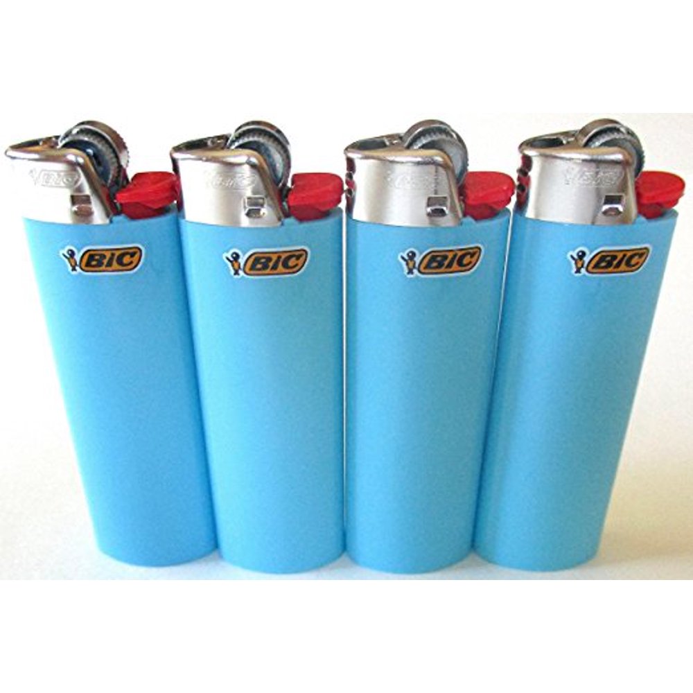 Bic Baby Blue Classic Full Size Lighters New Lot of 4