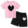 thumbnail image 3 of Conjunto de 2 piezas de camiseta y pantalones cortos para niños y adolescentes, ropa deportiva con estampado de moda coreana, conjunto de verano para bebés, manga corta, 3 a 12 años, 3 of 5