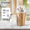 thumbnail image 2 of Fit Meal Prep 100 Pack 16oz Disposable Plastic Coffee Cups with Dome Lids, To Go Iced Coffee Cups with Lids,Clear Parfait Cups for Party, Smoothie, Bubble Boba, Juice, Milkshake, 2 of 6