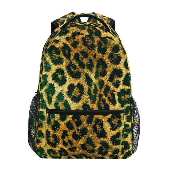 ALAZA Stylish Backpack Green Leopard Print Elementary Bookbag Personalized Laptop School Bags Travel Daypack