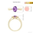 thumbnail image 4 of ANGARA Natural Tapered Shank 1.15 ct Amethyst Ring with Diamond Accents in 14K Yellow Gold for Women (Size-8x6mm) | February Birthstone, Anniversary, Jewelry Gift for Women | Natural Amethyst Ring, 4 of 8