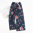 thumbnail image 2 of FAZVAOO Pajama Pants for Women,Floral Printed Elastic Waist Wide Leg Ankle Sleep Pants,27"Inseam, 2 of 3