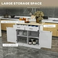 thumbnail image 2 of GVN Rolling Kitchen Table, Kitchen Island,Rolling Kitchen Island with Drop Leaf Wood Breakfast Bar, Farmhouse Kitchen Cart with 2 Drawers,White, 2 of 10