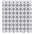 thumbnail image 3 of Damask Shower Curtain, Vintage Pattern of Ornamental Swirls and Teardrop Shapes Monochrome Design, Fabric Bathroom Set with Hooks, 69W X 84L Inches Extra Long, Purple and White, by Ambesonne, 3 of 3