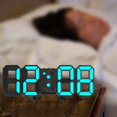 thumbnail image 1 of Reloj de pared 3D LED perfecl digital con fecha y temperatura despertador para Dormitorio, 1 of 8