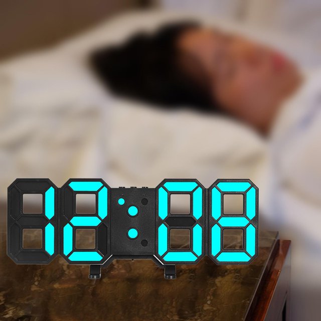 Reloj de pared 3D LED perfecl digital con fecha y temperatura despertador para Dormitorio