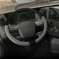 Cat® BigDrive Faux Gray/Black Leather Semi Truck Steering Wheel Cover, Extra Large 18 inch Size, for Trucks 18 Wheeler