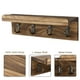 thumbnail image 3 of Llavero HRONRAD, estante rústico de pared con 4 ganchos, madera marrón, 3 of 7