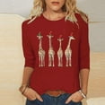 thumbnail image 2 of LiMoi Women's Festive Christmas Top 3/4 Sleeve Round Neck Comfortable Shirt Tees Tshirts Blouse My Items, 2 of 5