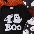 thumbnail image 5 of TOWED22 My First Halloween Baby Boys Girls Outfit Long Sleeve Pumpkin Romper Suspender Pants Set with Hat Newborn Boys Girls Fall Clothes,9-12 M, 5 of 6