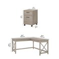 thumbnail image 4 of Pemberly Row 60W L Shaped Desk with File Cabinet in Washed Gray, 4 of 9